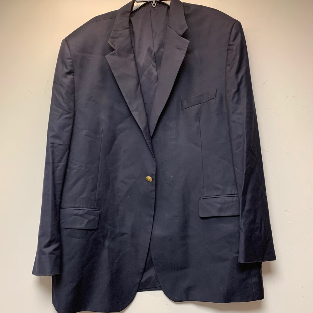 Lauren Ralph Lauren Blazer Mens 46-48 Navy Blue Excellent Wool Gold Buttons